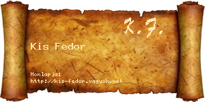 Kis Fedor névjegykártya